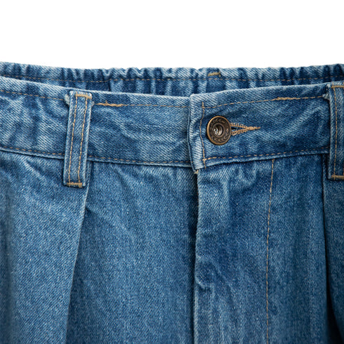 Anglan Rigid Indigo Denim Balloon Pants Light Blue Degli Uberti